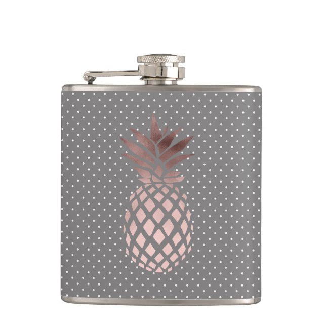 Flasques Rock rose gold pineapple polka doka (Devant)