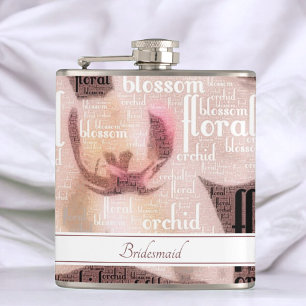 Flasques Rose de la fête nuptiale sur mesure Gold Orchid Fl