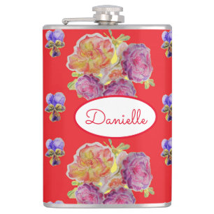 Flasques Rose Rouge Floral Roses Vintage Jardin des femmes
