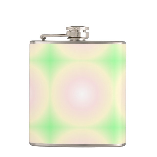 Flasques Rose vert pâle Blanc 3D Optique Motif dégradé (Devant)