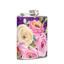 Roses d'aquarelle en Parties scintillant rose et c