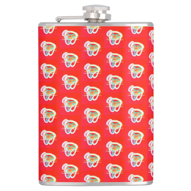 Flasques Rouge avec de petits motifs d'art sur le lanceur d (Devant)