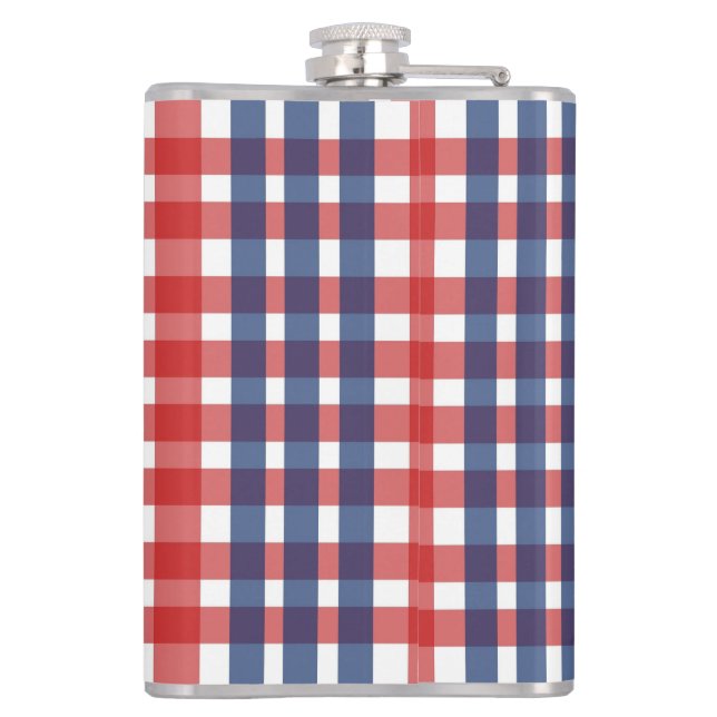Flasques Rouge blanc et bleu En vichy plaid (Dos)