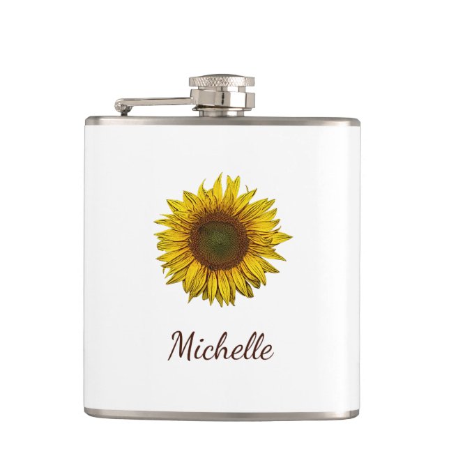 Flasques Rustic Sunflower Boho Floral Personalized  (Devant)