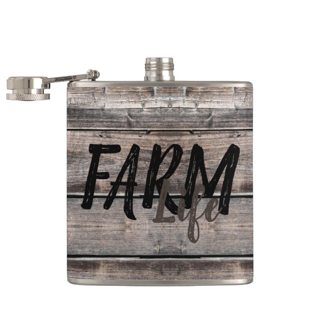 Flasques rustique chic FARM LIFE en écriture | (Ouvert)