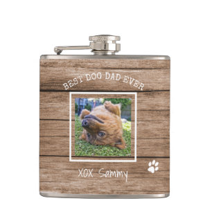 Flasques Rustique Meilleur Chien Papa Jamais Photo Personna