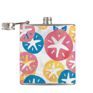 Flasques Sable Dollar Jaune Rouge Bleu Motif