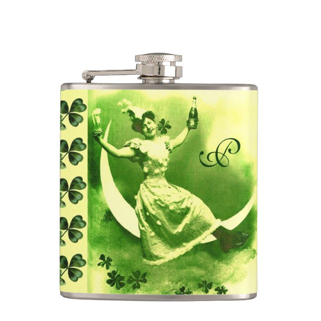 Flasques SAINT PATRICK'S DAY LUNE LADY AVEC Monogramme SHAM (Devant)