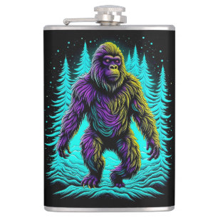 Flasques Sasquatch Bigfoot en Turquoise et noir