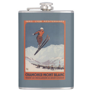 Flasques Saut à skis - affiche olympique de promo de PLM