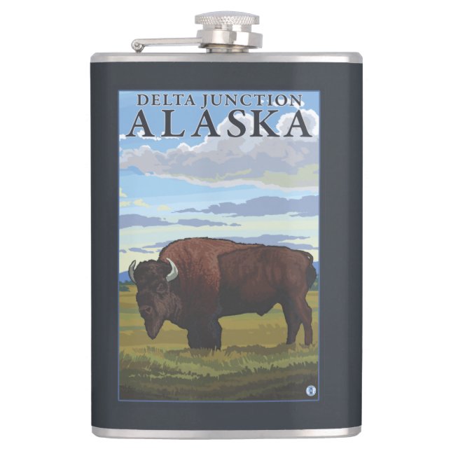 Flasques Scène de bison - jonction de delta, Alaska (Devant)