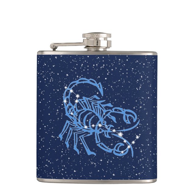 Flasques Scorpio Constellation et signe Zodiaque avec étoil (Devant)