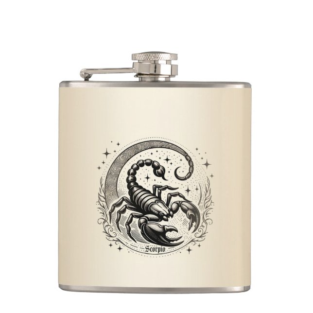 Flasques Scorpion Croissant Lune Astrologie Zodiac Scorpio (Devant)