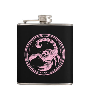 Flasques Scorpion Rose Astrologie Signe du zodiaque Scorpio