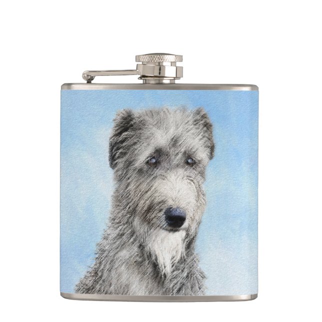 Flasques Scottish Deerhound Peinture - Cute Original Chien  (Devant)