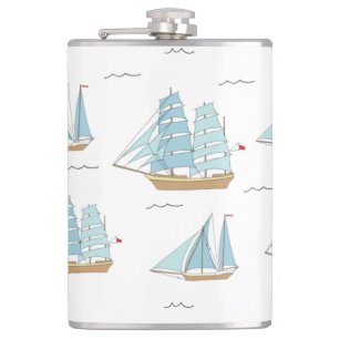 Flasques Seatime été Cute yachts avec voile
