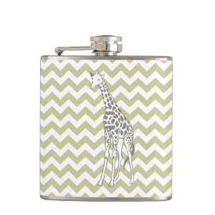 Flasques Serengeti Safari Chevron avec Pop Art Giraffe