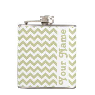 Flasques Serengeti Safari Chevron avec un nom personnalisab