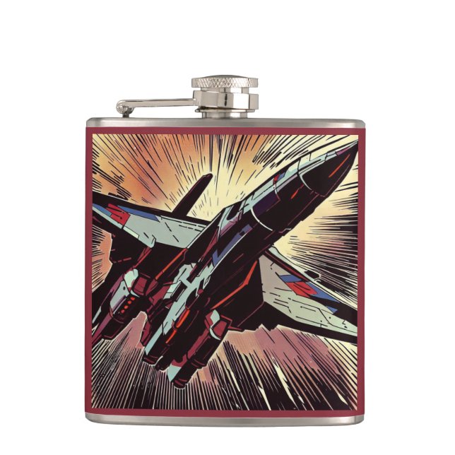 Flasques SF - Anime Starfighter Woodcut 2 (Devant)