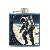 SF - Astronaut sur Spacewalk Woodcut 3