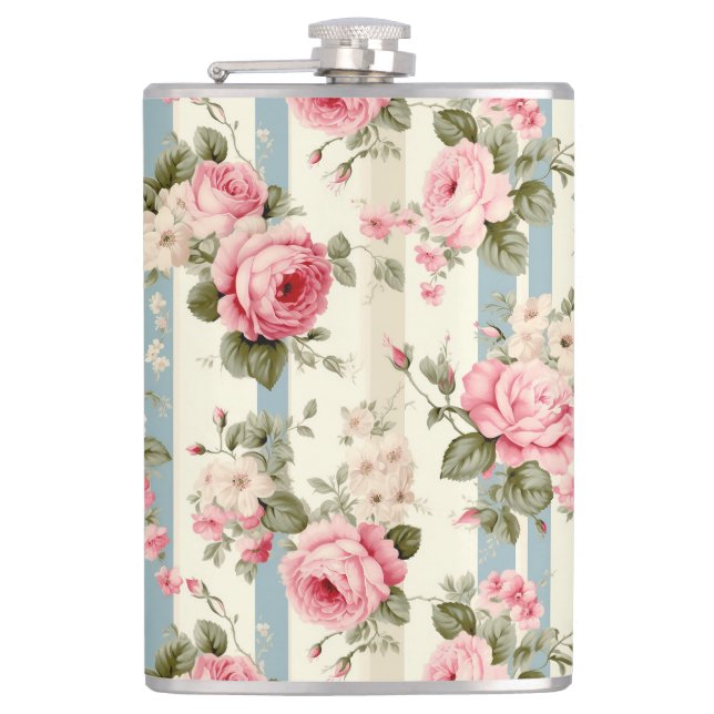 Flasques Shabby Chic Roses Vintages (Devant)