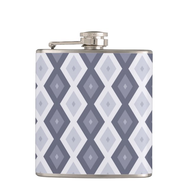 Flasques Shades of blue grey diamond pattern (Devant)