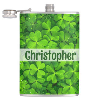 Flasques Shamrock Clovers Ajouter un nom