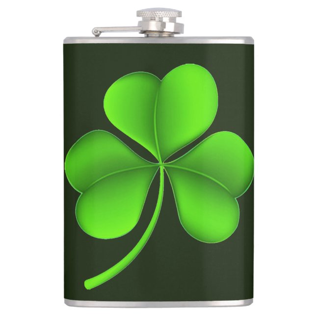 Flasques Shamrock sur fond vert foncé (Devant)