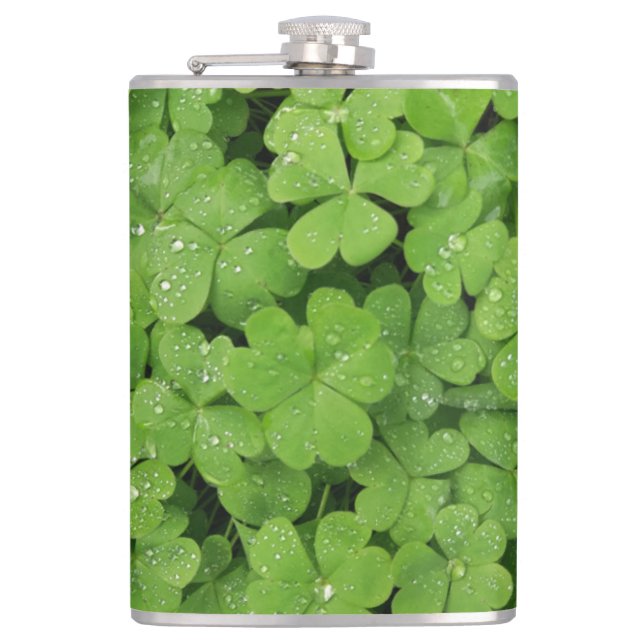Flasques Shamrock vert frais, veine de St. Patricks (Devant)