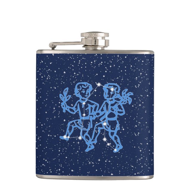 Flasques Signe Gemini Constellation et Zodiaque avec étoile (Devant)