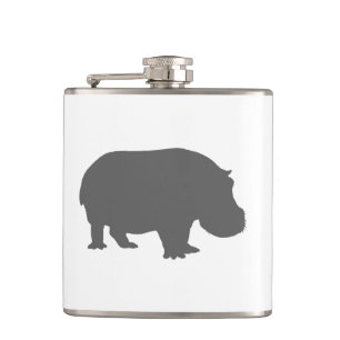 Flasques Silhouette d'hippopotame gris