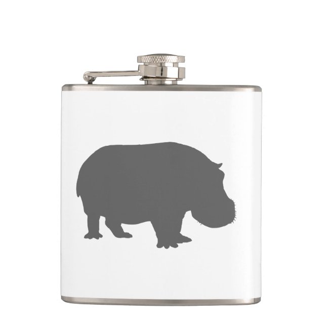 Flasques Silhouette d'hippopotame gris (Devant)
