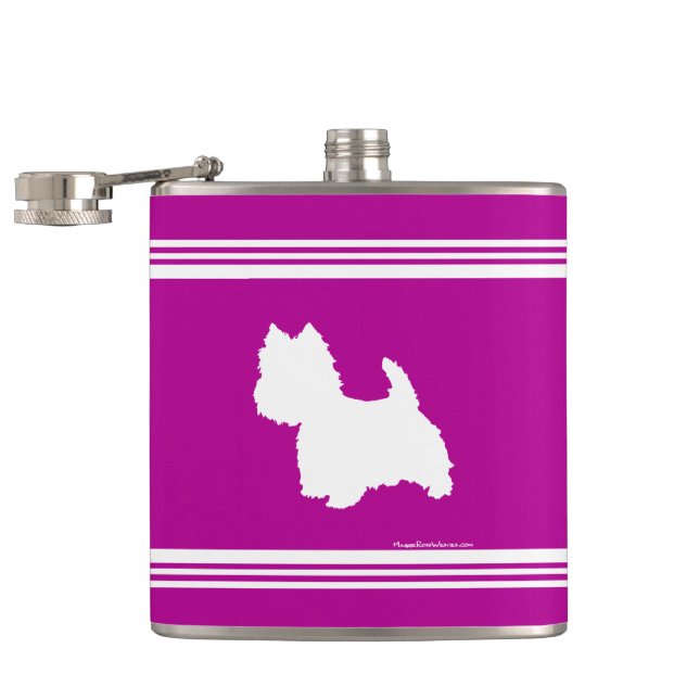 Flasques Silhouette Westie (Ouvert)