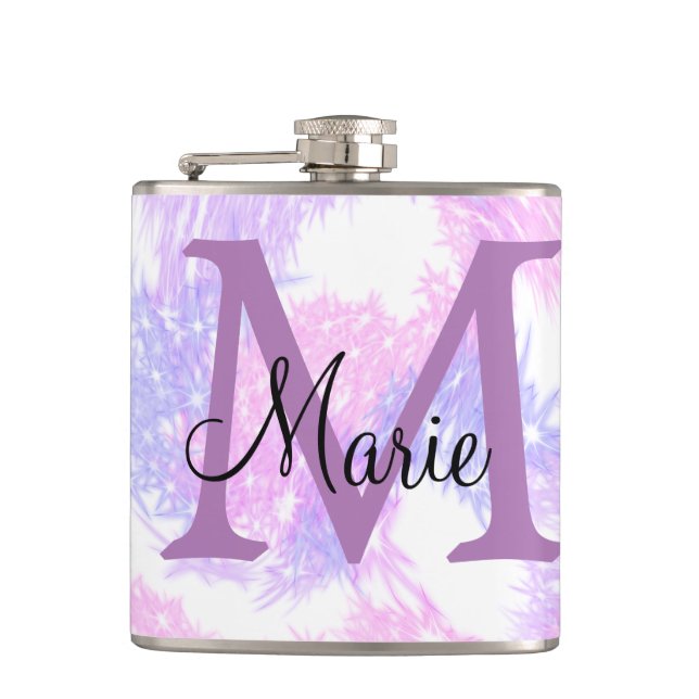 Flasques simple minimal ajouter nom monogramme rose rouge p (Devant)