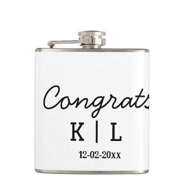 Flasques Simple minimal congrats add letters monogram date (Devant)