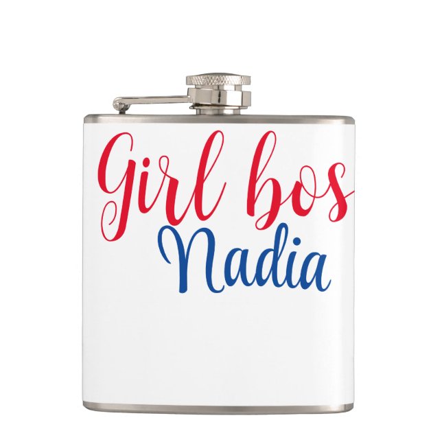 Flasques simple minimal girl boss ajouter nom texte image e (Devant)