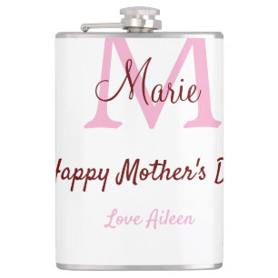 Flasques simple minimum de jour mère monogramme nom rose te
