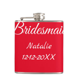 Flasques Simple minimum rose bridesmaid ajouter le nom de l