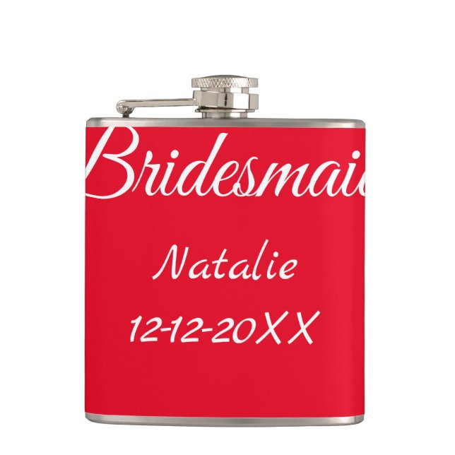 Flasques Simple minimum rose bridesmaid ajouter le nom de l (Devant)