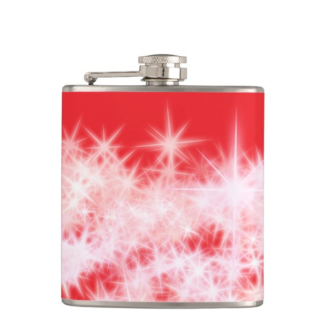 Flasques Simple rouge rose brillant étoiles ajouter votre t (Devant)