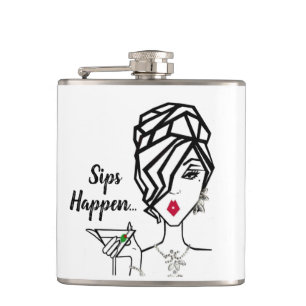 Flasques "Sips Happen..." Fiole DIVA
