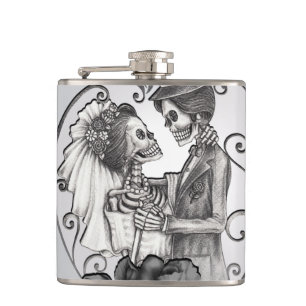 Flasques Skeleton Love Couple Mariage Dance