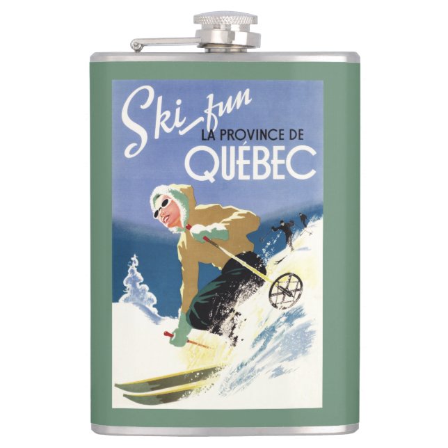 Flasques Ski de femme - affiche anglaise et française (Devant)