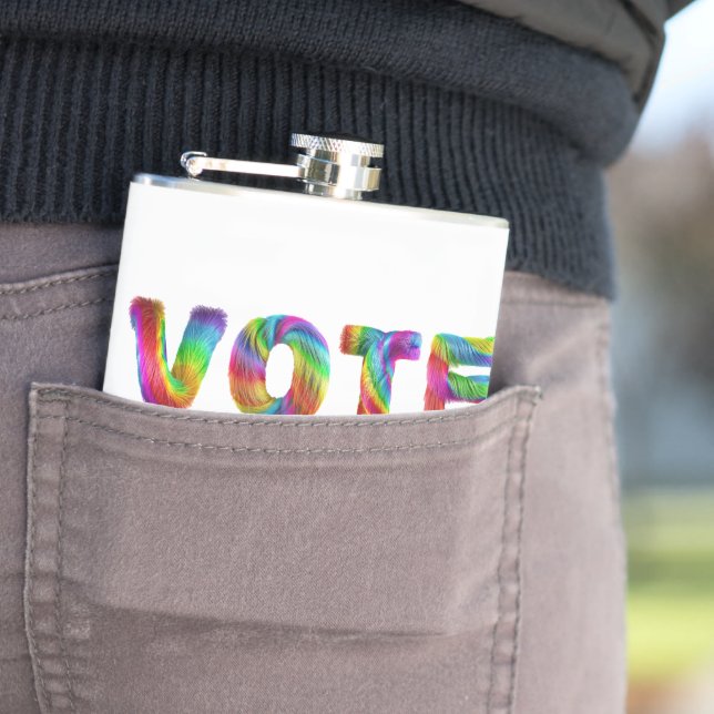 Flasques SlipperyJoe vote amour égalité fourrure arc-en-cie (En situation)