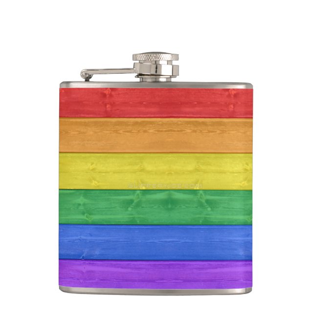 Flasques SlipperyJoe's classique arc-en-ciel tactile fait m (Devant)