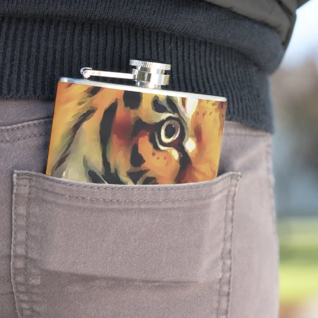 Flasques Snarling Tiger Portrait Artistique (En situation)