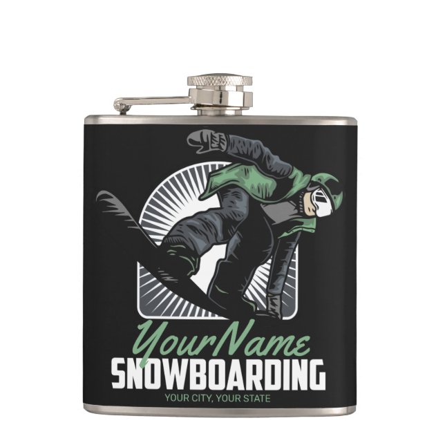 Flasques Snowboard personnalisé Snow Boarder Shredding   (Devant)