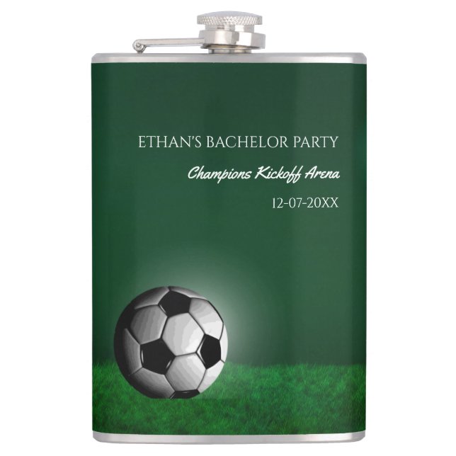 Flasques Soccer vert Anniversaire / Bachelor Party (Devant)