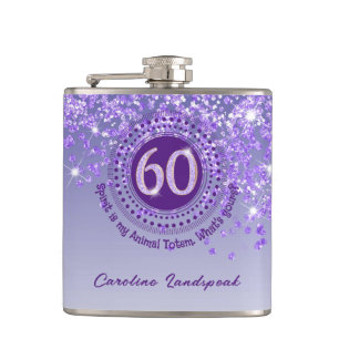 Flasques Soixante & Paillettes Violettes & Citation pour Bo