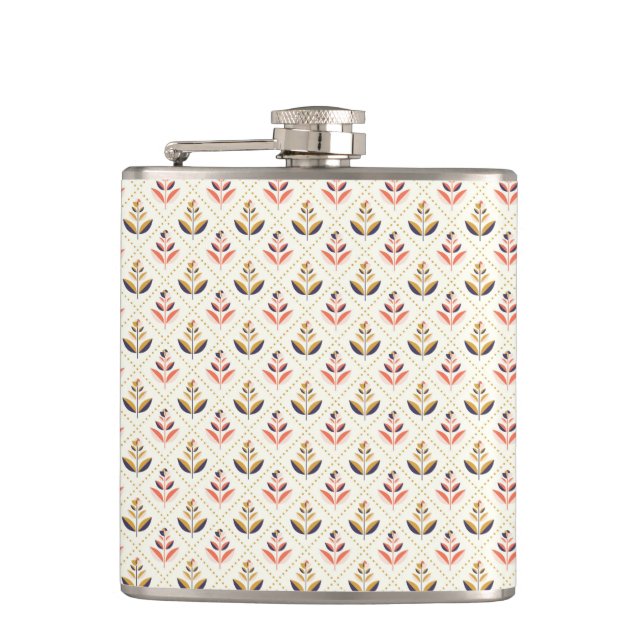 Flasques Stainless steel flask with a pattern  (Devant)